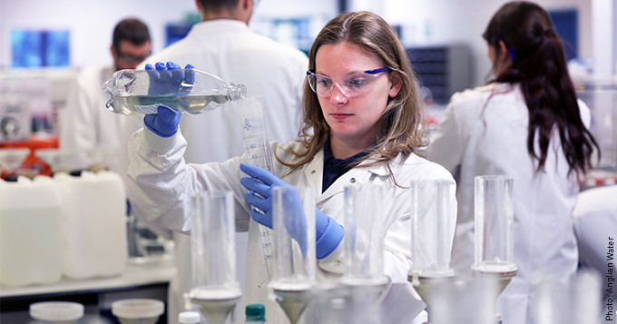 Anglian Water scientist Hayley in the lab